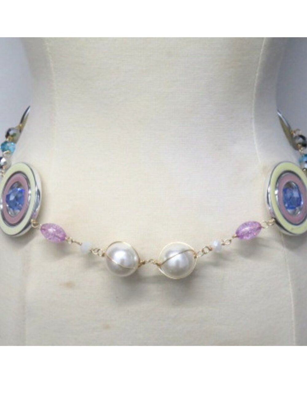Handmade Multicolor Statement Chain Belt Pearl Beaded Adjustable Waist Belt